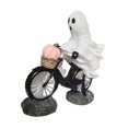 thumbnail image 4 of Escultura de fantasmas con decoración de ciclistas y calabazas rosas, regalo de Navidad, estatua de resina para dormitorio, fiesta, hogar, estantería, 4 of 9
