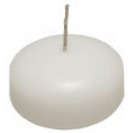 Club Pack of 12 Round Extra Large Unscented White Floating Candles 3"