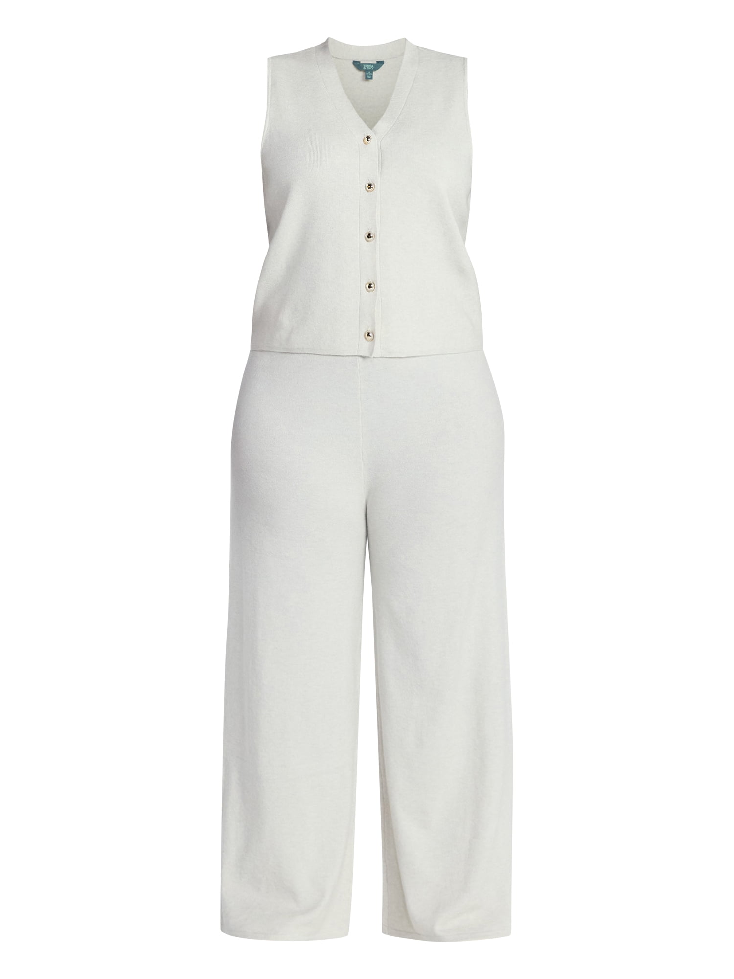 Terra & Sky Women's Plus Size Vest and Pants Outfit Set, 2-Piece, Sizes 0X-4X