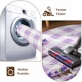 thumbnail image 4 of Spring Lavender Floral Round Rug 8ft Washable Circle Rugs Non Slip Flowers Butterfly Purple Plaid Large Area Rug Indoor Floor Carpet for Bedroom Kitchen Living Room Home Office Dining Room Nursery, 4 of 7