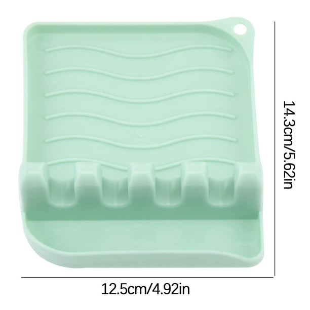 Estante de Tapa de Maceta,Soporte Del Organizador de Cocina de la Esterilla de Cuchara,Tapicera de Color Sólido de 12.5x14.3cm de Vajillas de Pp,Almacenamiento de Ranura de Agua de Aceite,Fácil Limpie
