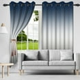 thumbnail image 4 of SUNOLIFE Navy Blue Gradien Blackout Curtains 2 Panels 84 Inch Ombre Darkening Window Curtains for Living Room Bedroom, 4 of 8