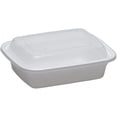 thumbnail image 1 of 12oz White Rectangluar Microwavable Container w/ Lids 150 units/pack, 1 of 1