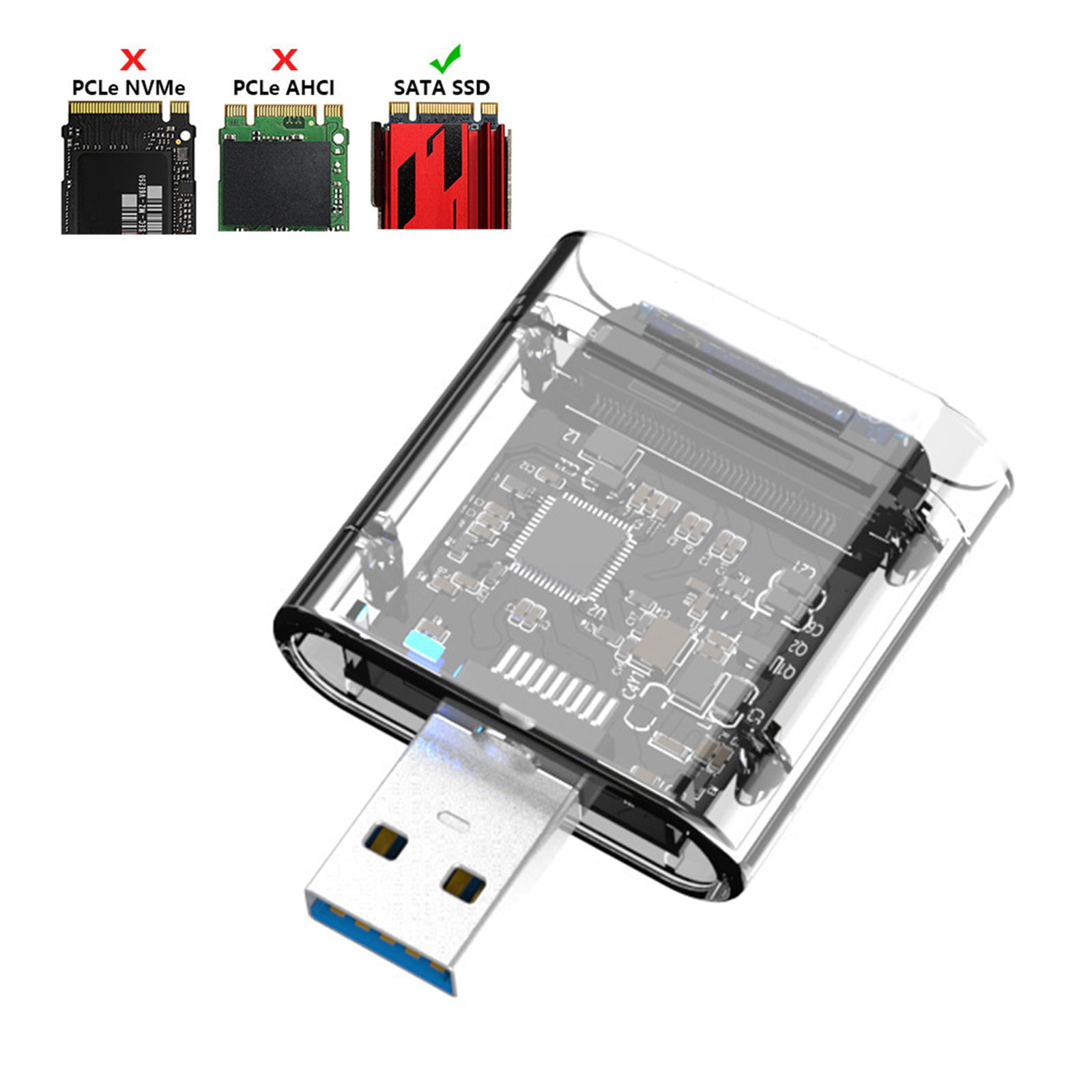 AOOOWER M2 SSD for Case SATA Chassis for M.2 To USB 3.0 5G SSD Adapter For PCIE SATA M / B for Key SSD Disk Box For 2230/224 - Walmart.com