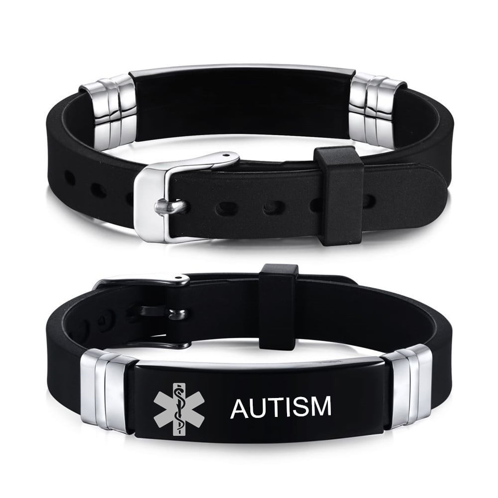Free Engraving Medical Alert Bracelet for Men,Personalized Medical