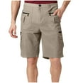 thumbnail image 2 of Yusimy Men's Casual Cotton Linen Shorts Elastic Waist Drawstring Pocket Solid Color Summer Beach Relaxed Fit, 2 of 7