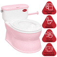 thumbnail image 3 of Baño Entrenador para Niños con Sonido de Agua Asiento Acolchado Antideslizante Soporte para Papel Higiénico - Rosa, 3 of 8