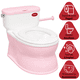 thumbnail image 3 of Baño Entrenador para Niños con Sonido de Agua Asiento Acolchado Antideslizante Soporte para Papel Higiénico - Rosa, 3 of 8