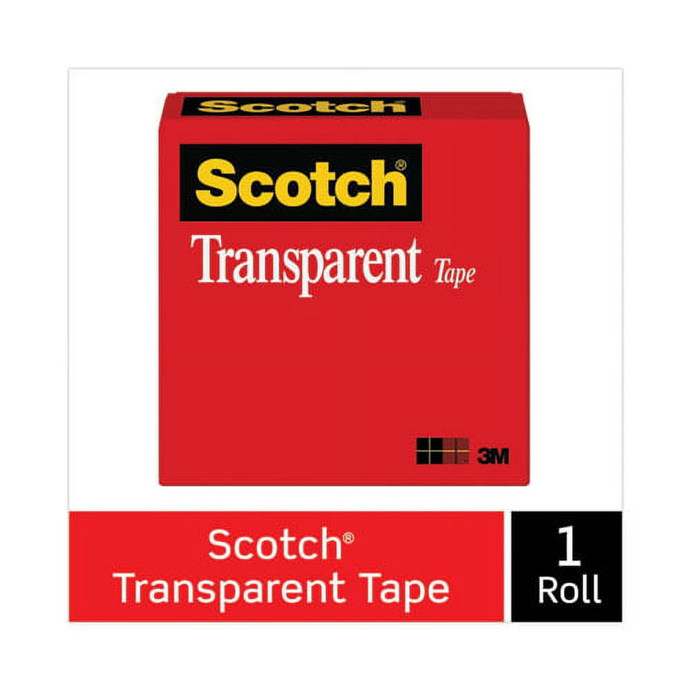 Transparent Tape, 3" Core, 1" X 72 Yds, Transparent | Bundle of 2 Rolls