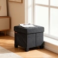 thumbnail image 5 of LEDREM 15" Cube Storage Ottoman with Feet, Footstool with 10-Gallon Storage, Ottoman with Storage Holdss up to 660 lb, Ink Black, 5 of 7