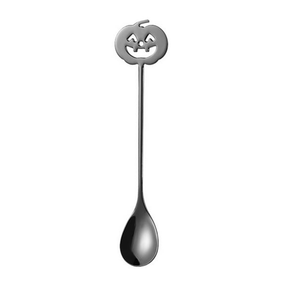 Tableware, Halloween Spoon Stainless Steel Mixing Coffee Stirrer Spoon With Pumpkin Head Stainless Steel Dessert Spoon, Home Decor