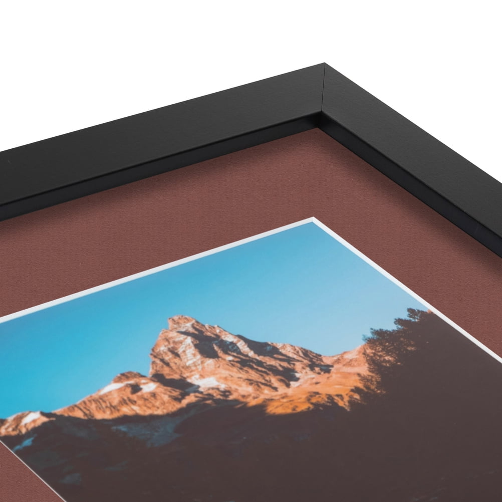 ArtToFrames 16x22" Matted Picture Frame with 12x18" Single Mat Photo Opening Framed in 1.25" Satin Black and 2" Brique Mat (FWM-3926-16x22)