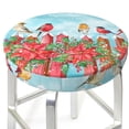 thumbnail image 3 of Kll Winter Birds On The Fence Round Bar Chair Cushion Cover 14 Inch,Bar Stool Protector With Elastic, Soft Washable, 3 of 7