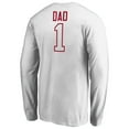 thumbnail image 3 of Men's White Indiana Hoosiers #1 Dad Long Sleeve T-Shirt, 3 of 3