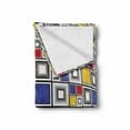 thumbnail image 2 of Geometric Soft Flannel Fleece Throw Blanket, Geometric Theme Abstract Art Style Modern Colorful Mosaic of Squares Pattern, Cozy Plush for Indoor and Outdoor Use, 50" x 70", Multicolor, by Ambesonne, 2 of 6