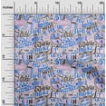 thumbnail image 2 of oneOone Polyester Spandex Blue Fabric Writing Text Craft Projects Decor Fabric Printed By The Yard 56 Inch Wide, 2 of 4