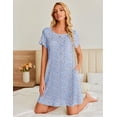 thumbnail image 3 of EKOUAER Women Nightgown Plus Size Nightshirt for Women Comfy Nightdress with 2 Pockets, 3 of 5