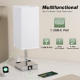 thumbnail image 3 of Lámpara de mesa de noche aooshine, juego de 2 con puertos de carga USB-C+A, 3 of 8