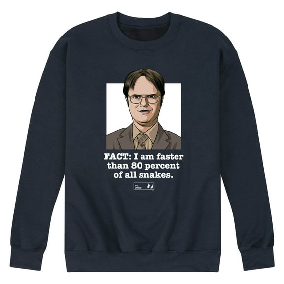 The Office - Dwight Fact Faster Than 80 Percent All Snakes - Men's Crew Neck Fleece Pullover