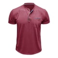 thumbnail image 4 of pstuiky camisetas de hombre, Blusa de manga corta con cuello vuelto, bolsillos y botones de colores lisos para hombre camisas casuales para hombre s, 4 of 8
