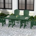 thumbnail image 2 of WestinTrends Malibu Outdoor Dining Table for 6, All Weather Poly Lumber Adirondack 71" Trestle Long Dining Table with Umbrella Hole, Dark Green, 2 of 7