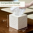 thumbnail image 2 of 5.8” Capiz Tissue Box Cover, Square Decorative Tissue Holder with Bottom Slider, Handmade Bathroom Accessories, Elegant White Cube for Vanity, Bedroom, Office & Coastal Décor (Natural), 2 of 8