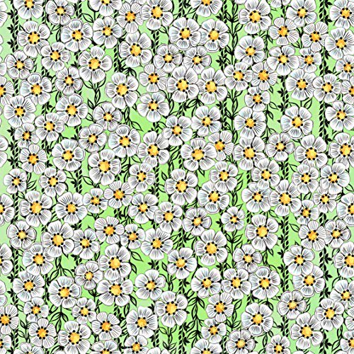 Stitch & Sparkle Maries Picnic Collection Fabric, Daisy Light Green, 44 Inches