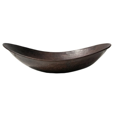 Copper Canoe Shaped Vessel Sink - Antique Dark Copper