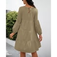 thumbnail image 1 of Vestido De Mujer, Vestido Midi De Poliéster Con Cuello Redondo De Color Puro Para Lavar A Máquina Para El Hogar, 1 of 6