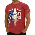 thumbnail image 3 of Havenx Men's American Flag T-Shirt Crew Neck Short Sleeve Shirt Graphic American Flag Design Tshirts Patriotic We the People 1776 Workout Top,Red 2XL, 3 of 4