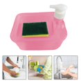 thumbnail image 1 of Dispensador de jabón para platos y soporte de esponja, dispositivos 2 en 1, contenedor dispensador de bomba de líquido, dispensador de jabón de cocina rectángulo Macarena dispensador de jabón, 1 of 8