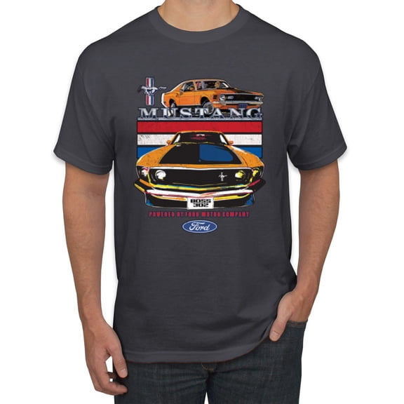 Wild Bobby, Mustang Powered by Ford Performance Cars and Trucks Men Graphic Tee, Charcoal, Large