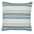 thumbnail image 3 of Ox Bay Blue Chevron Organic Cotton Square 2 Piece Pillow Feather Filled Set, 3 of 14