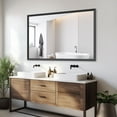 thumbnail image 2 of Cterwk 60"x40" Rectangle Decorative Vanity Mirror Aluminum Frame Wall Mirror for Bathroom, Living Room, Bedroom, Black, 2 of 10