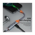 thumbnail image 3 of 3 en 1 tipo C del divisor de carga rápido del adaptador PD60W del conector de auriculares al tipo dual audio C Ea de 3,5 mm DAC, 3 of 5