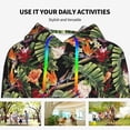 thumbnail image 4 of Uemuo Tropical Flowers (2) Pattern Women's Hoodie with Eye-catching Drawstrings- Casual Pullover Hoodie with Kangaroo Pocket, Stylish Hooded Sweatshirt-XX-Large, 4 of 7