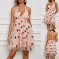 thumbnail image 2 of ibuvkizy Women Plus Size Dress,Womens Fashion Summer Dress,Women Sexy Dress Strawberry Net Yarn Print V-Neck Sleeveless Maxi Short Dress,Maxi Dress,Sun Dresses Maxi Dresses for Women 2025, 2 of 9