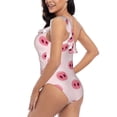 thumbnail image 4 of Picia Cute Pig Nose Pattern Women's One Piece Swimsuits,One Shoulder Swimwear Asymmetric ,Ruffle Monokinis Bathing Suits,High Waisted Flattering Bathing Suits-XX-Large, 4 of 8
