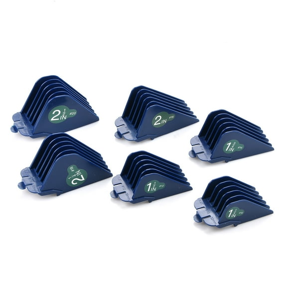 GUYUTING XL Clipper Combs Guard Set 6 Pcs 2.5 1.25 Inch Strong Sturdy Clip On Precise Cuts Compatible Clipper Chart Provided