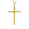 thumbnail image 4 of Precious Stars 14K Two-Tone Solid Gold Crucifix Religious Unisex Pendant with 16" Chain Necklace, 4 of 7