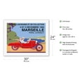 thumbnail image 2 of Marseille France - Vintage Cars and Collectibles - Cyclecar Morgan - Vintage Poster by Léo Bouillon c.1993 - Fine Art Rolled Canvas Print 20in x 26in, 2 of 4