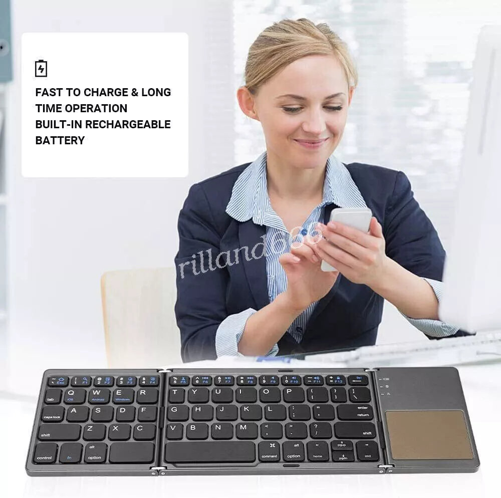 Mini Folding Wireless Bluetooth Keyboard With Touchpad for Laptop Tablet Phone