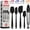 Black, variant on Kaluns Silicone Spatula Set, 4 Pcs Rubber Spatulas with Stainless Steel Core, Nonstick Heat Resistant Baking Spatula - Blue