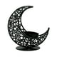 thumbnail image 2 of Candelabro de metal con forma de luna, portavelas, portavelas de té, decoración de Ramadán para el hogar, fiestas, hoteles Negro sin estrella, 2 of 9