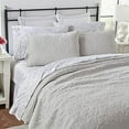 thumbnail image 2 of Laura Ashley Felicity Collection Quilt Set-100% Cotton, Reversible, All Season Bedding with Matching Sham(s), Pre-Washed for Added Softness, Queen, Soft Grey, 2 of 10