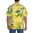 thumbnail image 5 of Naloa Lemon Men's Loose Fit Cuban Collar Short-Sleeve Shirt with Button-down and Chest Pocket for Everyday Wear Outings - XX-Large, 5 of 7