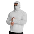 thumbnail image 2 of CCRFTGI Shirts for Men Upf 50+ Sun Protection with Mask Long Sleeve Shirt Casual Outdoor Hiking Swimming Fishing Rash Guard Shirts White XL, 2 of 7