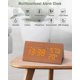 thumbnail image 2 of Wooden Digital Alarm Clock, Digital Clock with Snooze/Date/Temperature and Humidity- Brown, 2 of 5