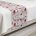 thumbnail image 2 of Vintage Valentine Bed Runner, I Love You in Several Languages with Paint Drops and Hearts, Decorative Accent Bedding Scarf for Hotels Homes and Guestrooms, Twin, Vermilion Plum Off White, by Ambesonne, 2 of 2