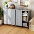 thumbnail image 6 of SOLAURA Bathroom Storage Cabinet, Wooden Floor Cabinet with Magnetic Double Doors & Adjustable Shelves, Freestanding Cupboard for Bathroom, Laundry Room, Entryway & Small Apartments, Gray, 6 of 8